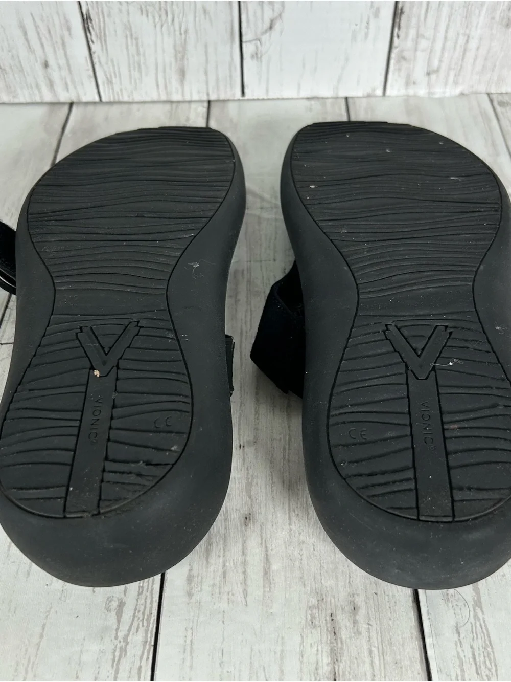 VIONIC Activate RX Black Suede Thong Flat Slide Sandals Size US 8.5 EU 39 CLEAN